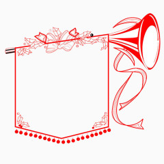 浪漫红色边框素材