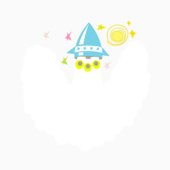 可爱卡通火箭