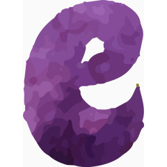 紫色浮雕艺术字母