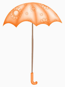 橙色花纹雨伞