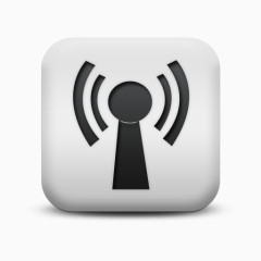 不光滑的白色的广场图标业务无线商业偶像