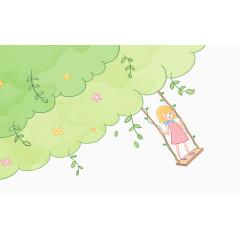 荡秋千的小女孩