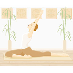 做瑜伽的美女矢量素材