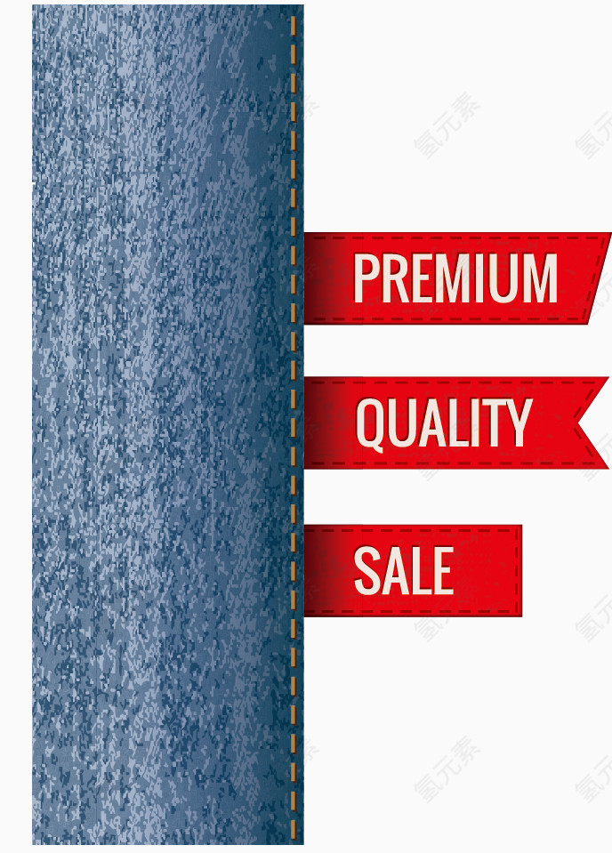 矢量高档牛仔裤