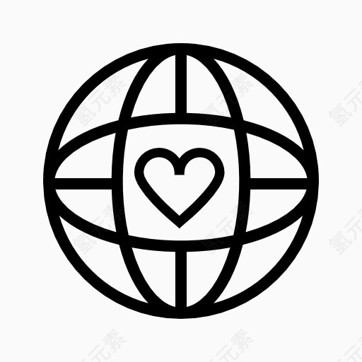 地球心形图标