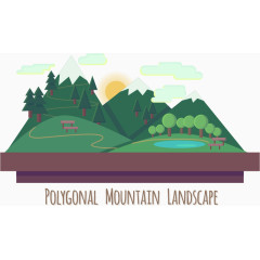 矢量创意山间风景素材