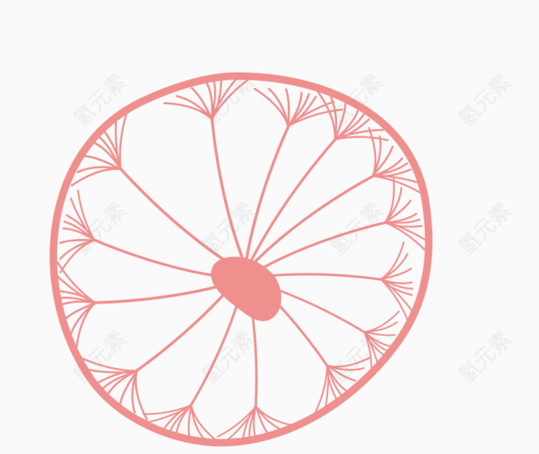 线描粉色花瓣