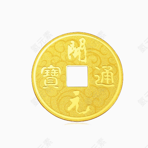 周生生Au999.9三不猴开元通宝金片88791D二