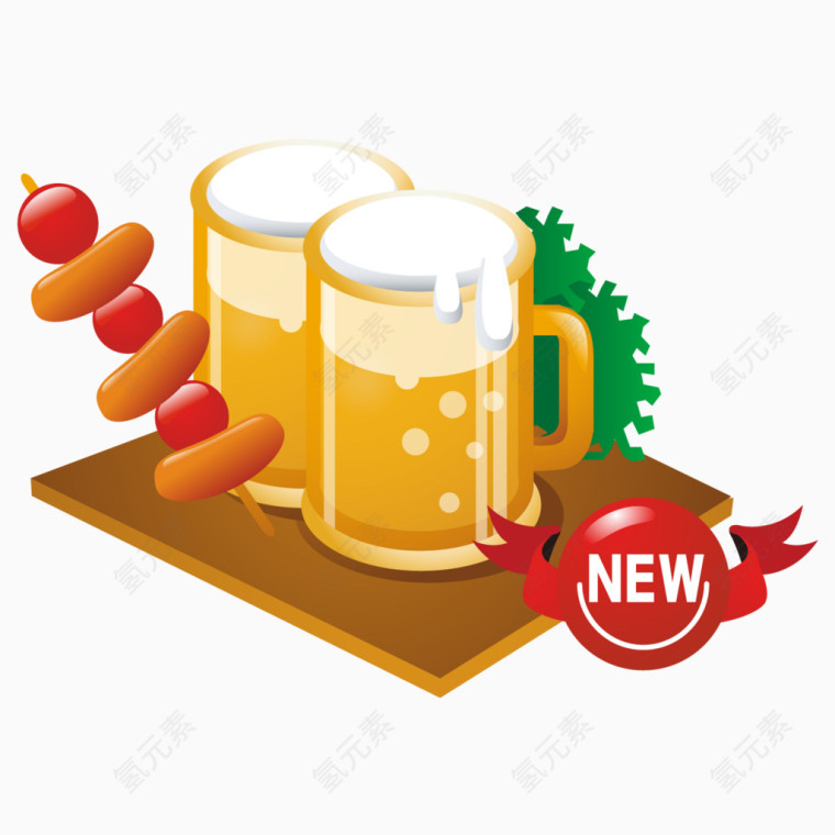 卡通啤酒素材