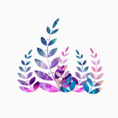水彩植物叶子