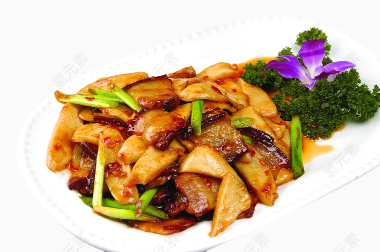 年糕回锅肉图片素材