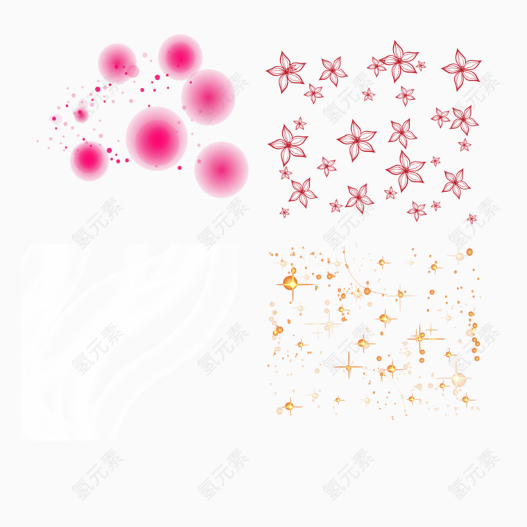 矢量手绘粉色光点·