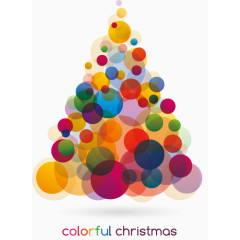 矢量多彩圣诞树插图