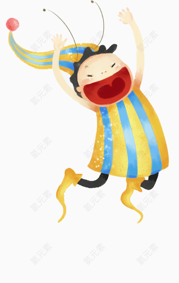 手绘精灵打哈欠