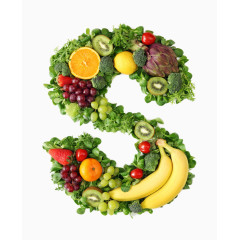 创意英文水果字母S