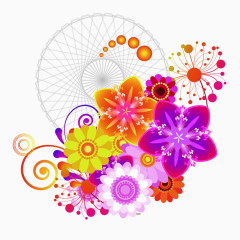 鲜艳的花朵装饰图