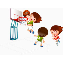 打篮球的小孩