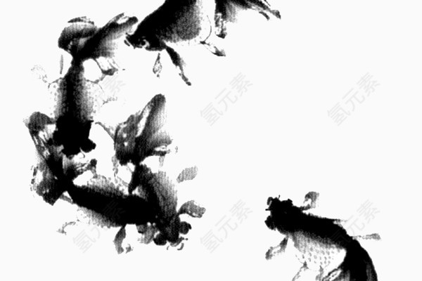 水墨画中国画鱼儿