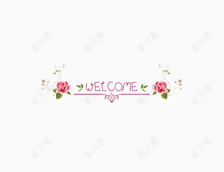 玫瑰花标签元素