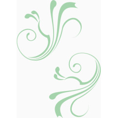 水绿色曲线花纹装饰