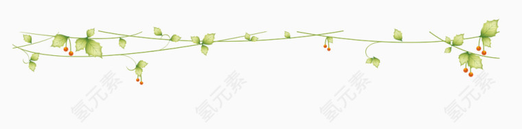彩绘清新绿叶边框
