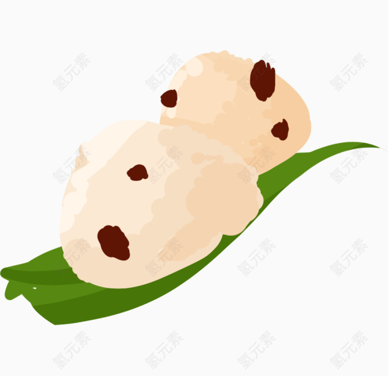 端午节粽子粽叶卡通手绘图标元素