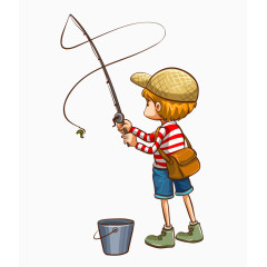小孩钓鱼