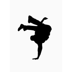 街舞 酷炫 舞蹈动作 剪影 黑色