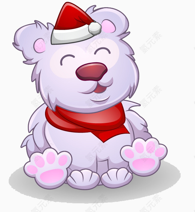 戴圣诞帽子的小熊