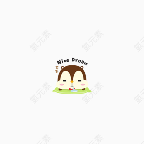 小清新简约可爱游泳松鼠