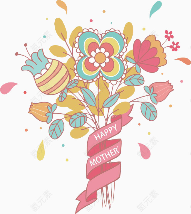 母亲节手绘花束