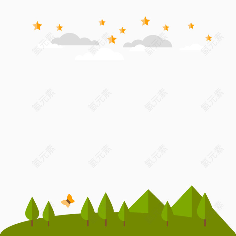 矢量草地星星