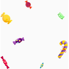 卡通绘制五颜六色的精致包装糖果