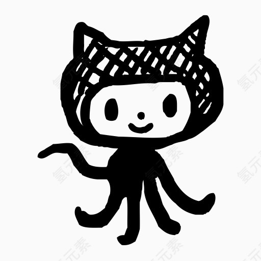GitHub手绘社会快乐的图标1部分：社交媒体和通信