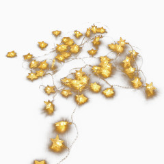 漂浮五角星金黄色