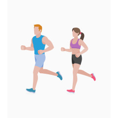卡通扁平化跑步人物