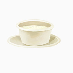 手绘卡通白色牛奶杯