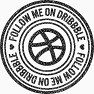 Dribbble社会媒体邮票图标