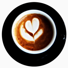 拉花咖啡及咖啡杯