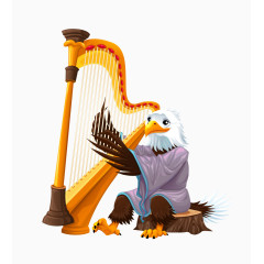 手绘卡通动物演奏