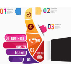 给力手势信息图表元素模板设计