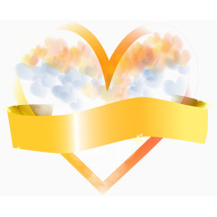 卡通手绘黄色心形图案标签