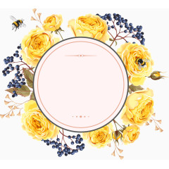 时尚水彩花环边框 