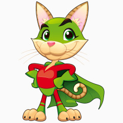 卡通超人装猫咪
