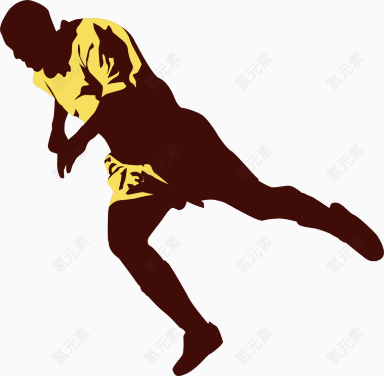 踢足球运动员卡通人物装饰元素