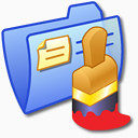 文件夹蓝色油漆画绘画iCandy初中