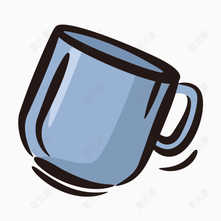 卡通手绘线条咖啡杯子
