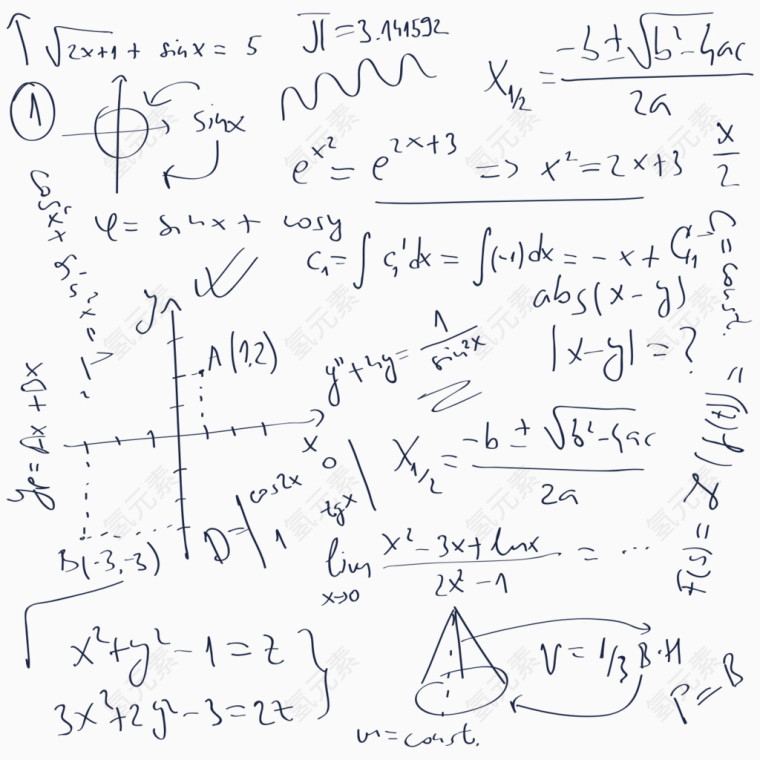 手写数学算数公式