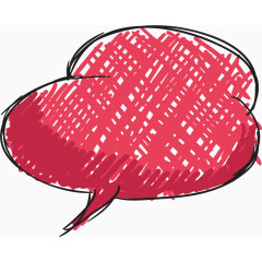 卡通手绘红色气泡对话框边框