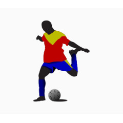 矢量足球运动员蓝裤子